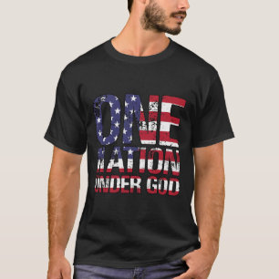 Camiseta Uma Nação Sob Deus Bandeira 4 De Julho Patriótico 