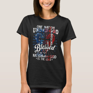 Camiseta Uma Nação Sob Deus Bandeira 4 De Julho Patriótico