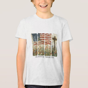 Camiseta Uma Nação Sob Deus Bandeira 4 De Julho Patriótico