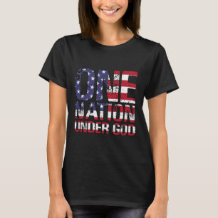 Camiseta Uma Nação Sob Deus Bandeira 4 De Julho Patriótico 