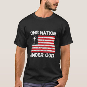 Camiseta Uma Nação Sob Deus Bandeira Americana Atravessa Eu