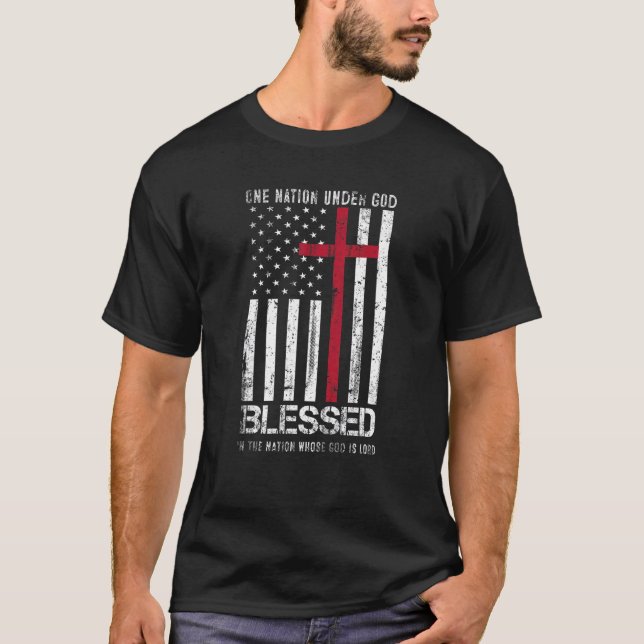 Camiseta Uma Nação Sob Deus Bandeira Americana Chris Patrió (Frente)