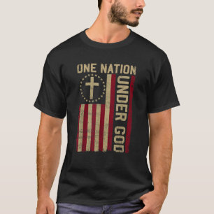 Camiseta UMA NAÇÃO SOB DEUS Christian USA Vintage America