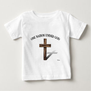 Camiseta Uma Nação Sob Deus com cruz robusta