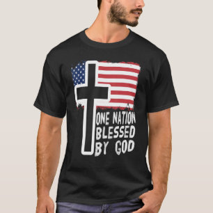 Camiseta uma nação sob deus jesus bandeira dos eua homens c