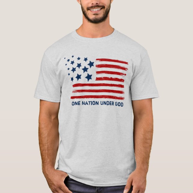 Camiseta Uma nação sob Deus Patriótico (Frente)