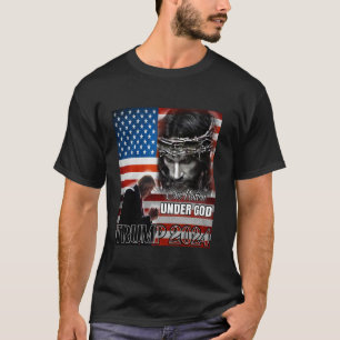 Camiseta Uma Nação Sob Deus Trump 2024, Bandeira de Deus Am