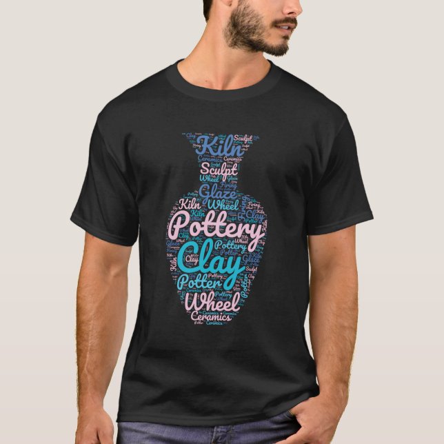 Camiseta Uma Nuvem De Palavras De Potência Com Vaso Preench (Frente)