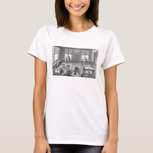 Camiseta Uma oficina de dentro de móveis, do Enciclope (Frente)