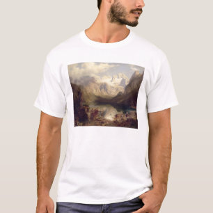 Camiseta Uma paisagem alpina extensiva do lago, 1862 (óleo
