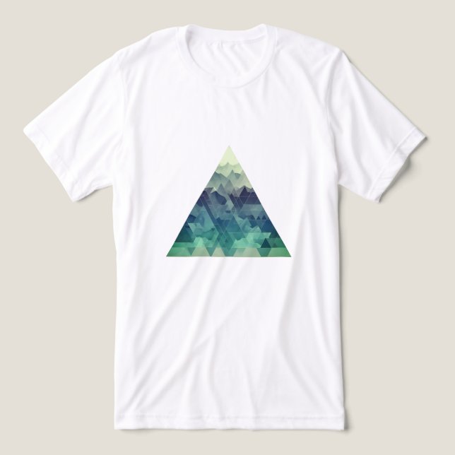 Camiseta Uma paisagem de montanha triangular geométrica (Design frontal)