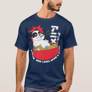 Camiseta Uma Pessoa Que Ama Anime E Ramen Noodles Panda F