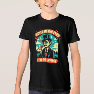 Camiseta Uma pessoa Vestindo um chapéu superior e segurando