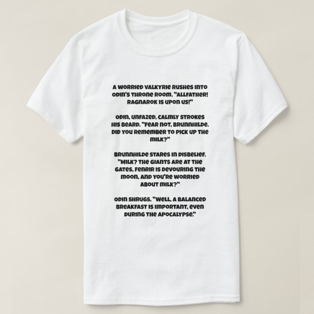 Camiseta Uma piada sobre Ragnarok (Frente do Design)