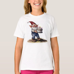 Camiseta Uma pintura aquarela de um gnomo feliz
