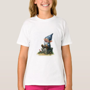 Camiseta Uma pintura aquarela de um gnomo feliz e bonito