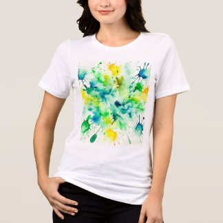 Camiseta Uma pintura aquosa colorida