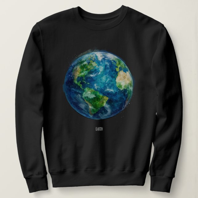 Camiseta Uma pintura da terra no espaço (Frente do Design)