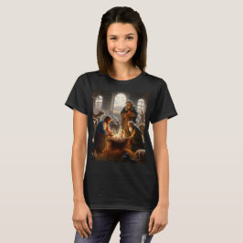 Camiseta uma pintura de reyes magos e baby com uma cesta