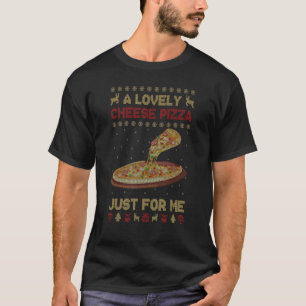 Camiseta Uma Pizza De Queijo Sozinha Engraçada Casa De Kevi
