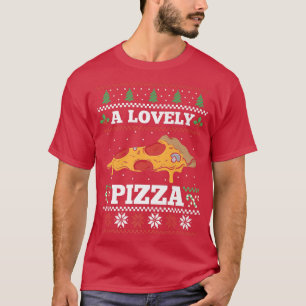 Camiseta Uma Pizza Gráfica Adorável Pizza Pizza Pover Pizza