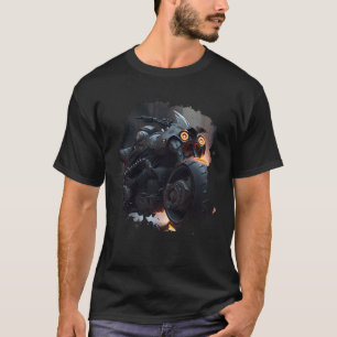 Camiseta Uma poderosa jornada de escuridão e uma motociclet