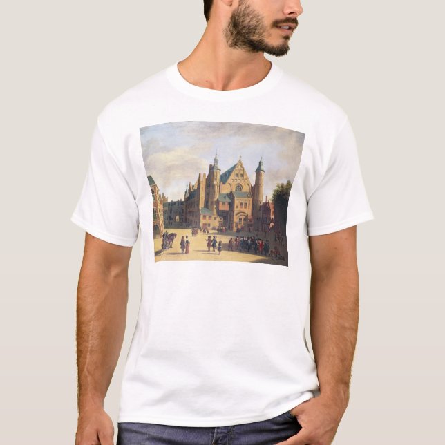 Camiseta Uma praça da cidade em Haarlem (Frente)