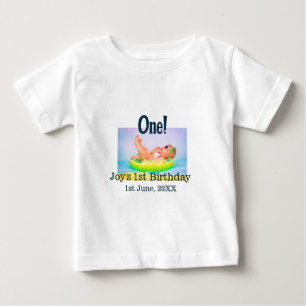 Camiseta Uma primeira foto de aniversário, data de adição m