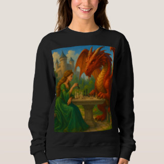 Camiseta Uma princesa jogando xadrez com uma arte de fantas