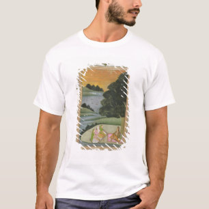 Camiseta Uma princesa que escuta músicos fêmeas por um ri