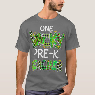 Camiseta Uma Professora Sortuda Pré K Shamrock Leopardo Xad