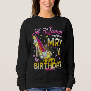 Camiseta Uma Rainha Foi Nascer Em 11 De Maio Feliz Aniversá