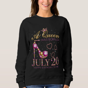 Camiseta Uma Rainha Foi Nascer Em 20 De Julho Feliz Anivers