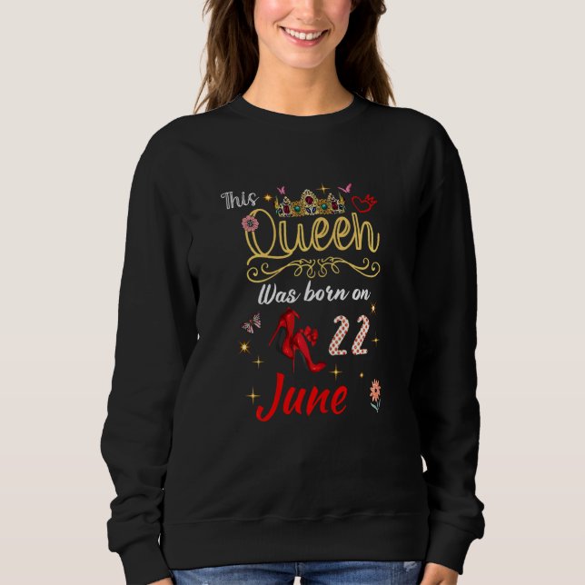 Camiseta Uma Rainha Foi Nascer Em 22 De Junho, 22 De Junho, (Frente)