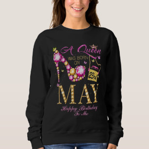Camiseta Uma Rainha Foi Nascer Em 23 De Maio Feliz Aniversá