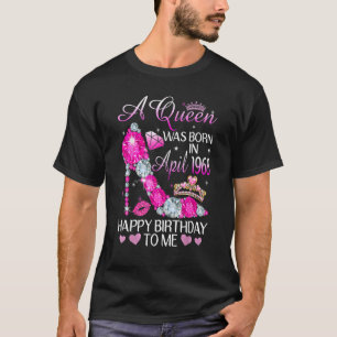 Camiseta Uma Rainha Foi Nascer Em Abril De 1968 Clog Rosa E