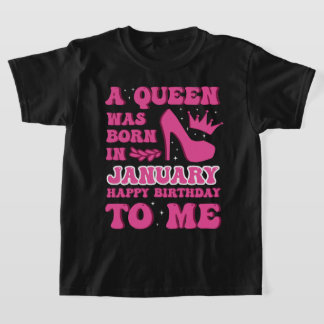 Camiseta Uma Rainha foi Nascer em janeiro, Coroa Rosa Rosa