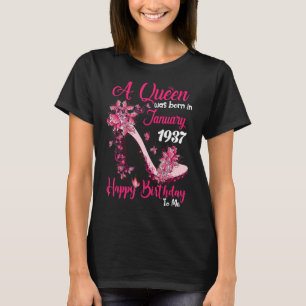 Camiseta Uma Rainha Foi Nascer Em Janeiro De 1937 High Heel
