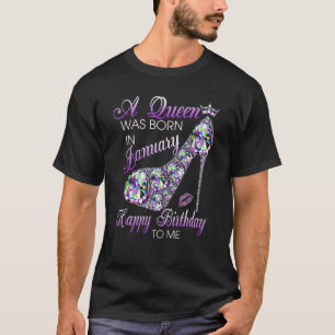 Camiseta Uma Rainha Foi Nascer Em Janeiro De Diamond Feliz