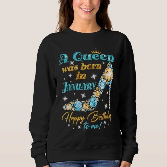 Camiseta Uma Rainha Foi Nascer Em Janeiro Feliz Aniversário (Frente)