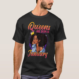 Camiseta Uma Rainha Foi Nascer Em Janeiro Feliz Aniversário