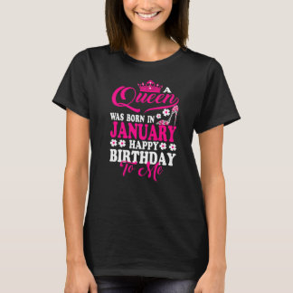 Camiseta Uma Rainha Foi Nascer Em Janeiro Feliz Aniversário