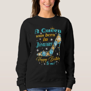 Camiseta Uma Rainha Foi Nascer Em Janeiro Feliz Aniversário