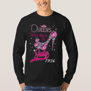 Camiseta Uma Rainha Foi Nascer Em Julho De 1936 Feliz 86º a