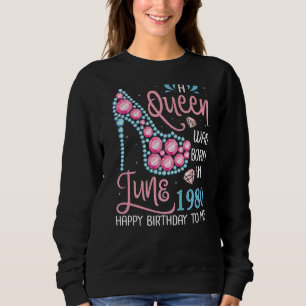 Camiseta Uma Rainha Foi Nascer Em Junho De 1980 Feliz Anive