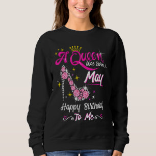 Camiseta Uma Rainha Foi Nascer Em Maio Feliz Aniversário Pa