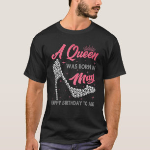 Camiseta Uma Rainha Foi Nascer Em Maio, Raparigas De Aniver