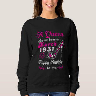 Camiseta Uma Rainha Foi Nascer Em Março De 1931 Feliz Anive