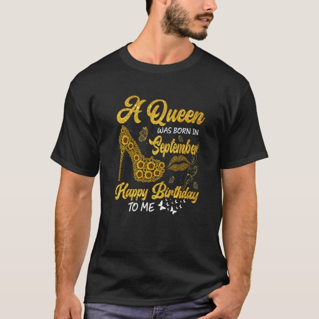 Camiseta Uma Rainha Foi Nascer Em Setembro, Girassol (Frente)