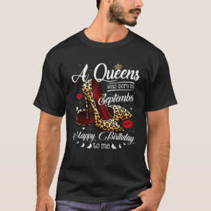 Camiseta Uma Rainha Foi Nascer Em Setembro Na Alta Leopardo